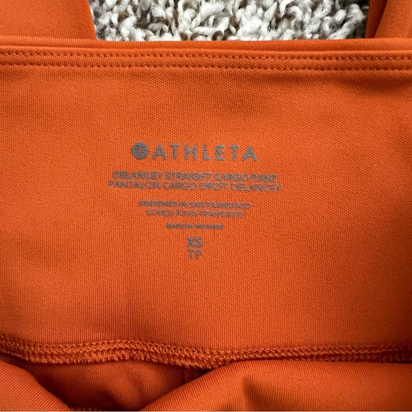Athleta Delaney Straight Cargo Pants in Orange Sz XS Tall - Picture 7 of 12